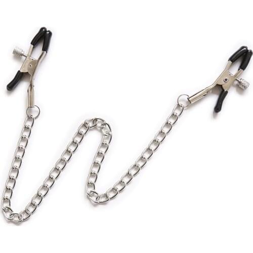 Adult Women BDSM Bondage Leather Collar Nipple Breast Clamp Clip Chain SM Restraints Sex Toys For Couples Sex Products toy sex