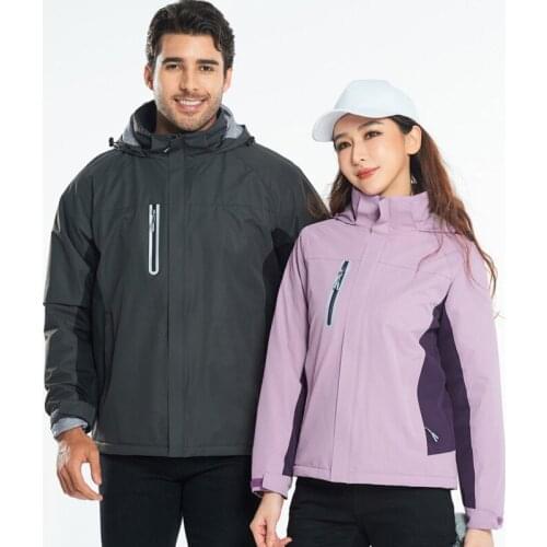 Winter Hiking Jackets Men Women Plus velvet lining Thick Warm Hooded Coats Outdoor Couple Windproof Camping Trekking Windbreaker