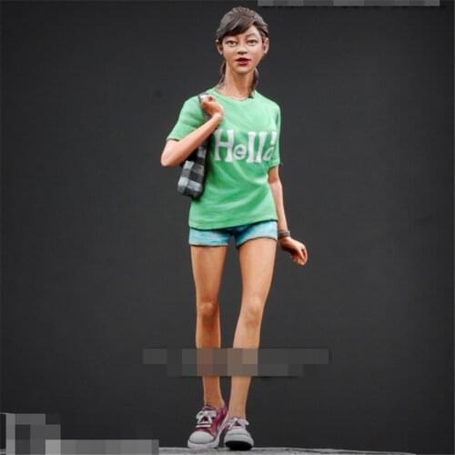 1/24 Scale Model Resin Kit Fashion Girl Series B Assembly Models Figure Resin Kit Model Colorless Self-Assembled Toy