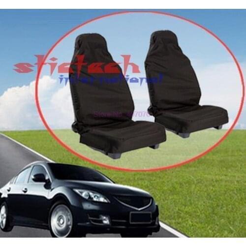 By dhl or ems 100 pairs New Black Durable Universal Waterproof Nylon Front Car Auto Van Seat Covers Protectors
