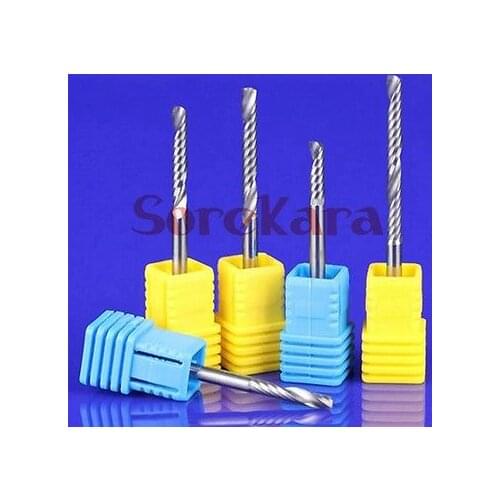 3.175*20mm Acrylic CNC Router Bits One Flute Spiral End Mills Carbide Milling Cutter Spiral Cutter Woodworking