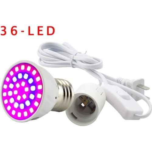 36 LED Grow Light Plant flower Lamp growing E27 Bulb +AC power adapter indoor greenhouse For Hydroponic Veg System
