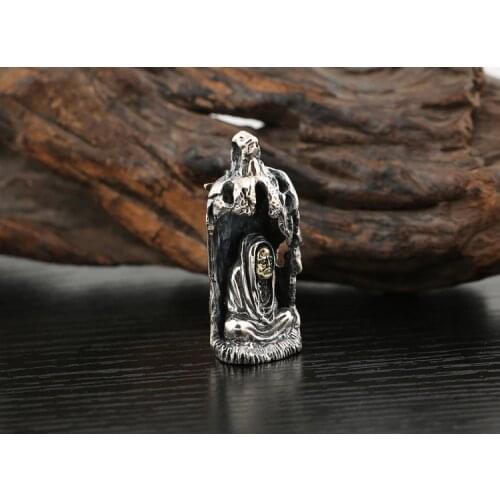 925 sterling Silver Bodhidharma charm tag pendant jewelry (without chain) A2914
