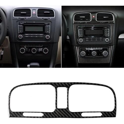 Car Carbon Fiber Central Control Air Outlet Sticker for VW Golf 6 R MK6 08-12 Exterior Accessorie