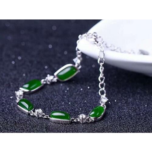 Hetian Biyu Silver Bracelet New Summer Essential Bracelet j27
