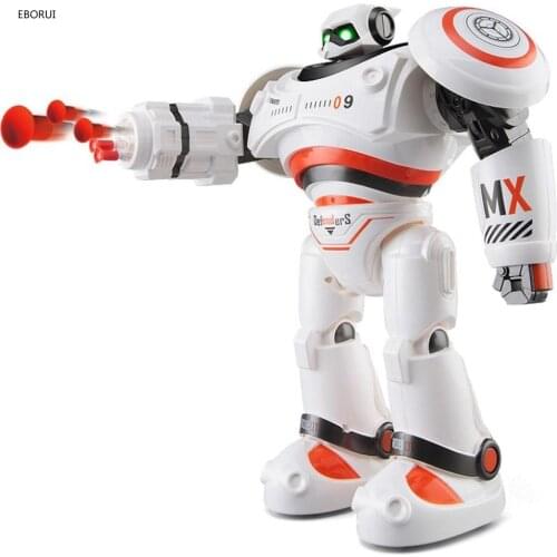 Crazon 1701 RC Robot AD Police Files Programmable Combat Defender Intelligent RC Robot Remote Control Toy for Kids