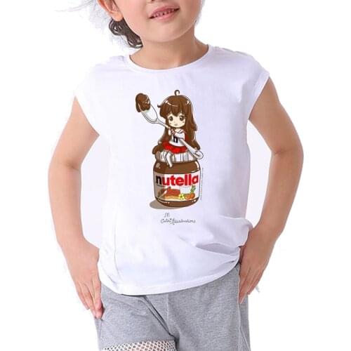 Children clothing fashion tshirt girl funny cartoon t shirt cute girls tops nutella kids clothes boys t shirts boy t-shirts 2020