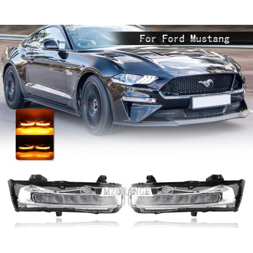 LED DRL Front fog lights Lamp For Ford Mustang 2018-2020 Turn Signal Light headlights (US Version) CAR accessories