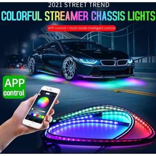 Fccemc Car Underbody Streamer Ambient Light Strip Backlight Flexible Rgb App Remote LED Decorative Atmosphere Neon Lamp 12v New
