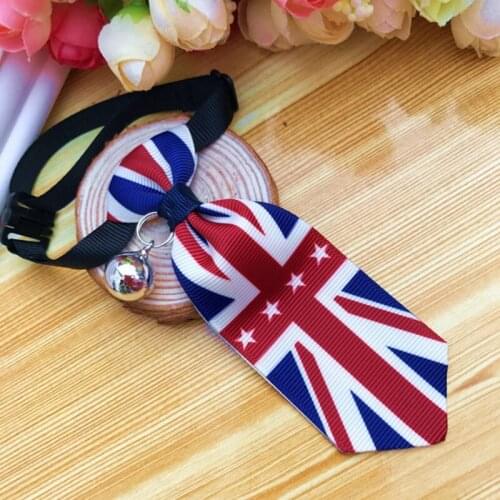 Pet Dog Tie Collar British Style Adjustable Tie with Bell for Decoration Fitting for Less Than 2-6kg Pet