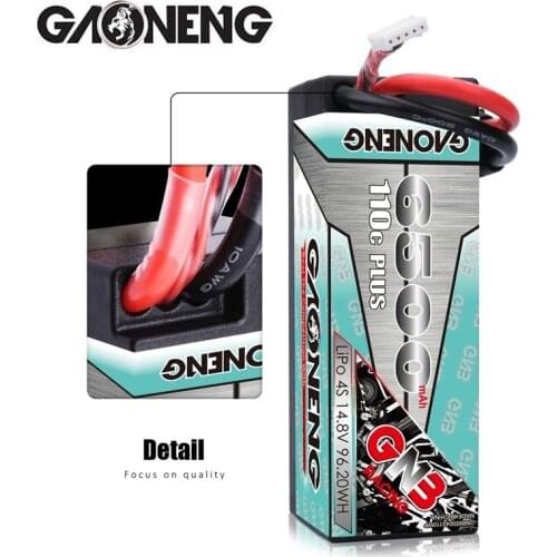 Gaoneng GNB 4S 6500mAh 14.8V 110C Hardcase LiPo Batterij XT90/XT60/T/EC5/ XT150 Plug voor 1:8 1/8 RC Auto vier drive off-road RC