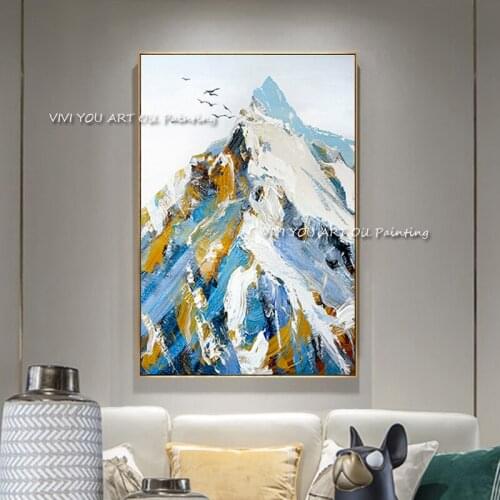 The Mountain View Handmade Original Abstract Modern Oil Painting On Canvas Corridor Handpainted Animal Wall Arts Home Decor