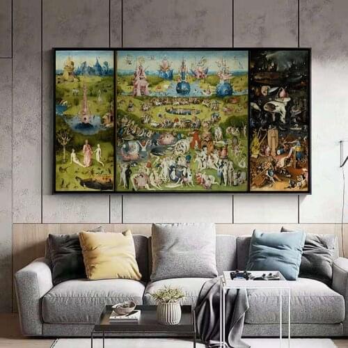 The Garden of Earthly Delights Canvas Art Paintings Reproductions Bosch Hieronymus Canvas Art Prints For Living Room Cuadros