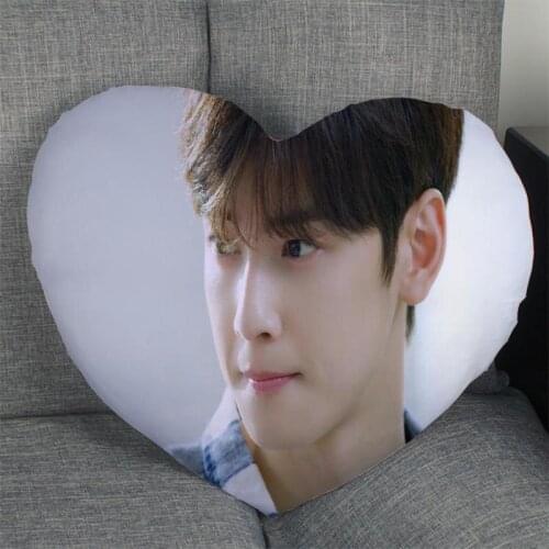 Custom Cha EunWoo Heart Shape Pillow Cover Custom Zipper Pillowcase Cover Wedding Home Office Decorative 1pcs custom