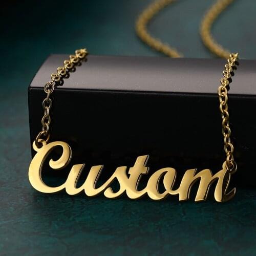Custom Name Necklace Stainless Steel Nameplate Pendant Personalized Name Necklace Jewelry for Women Lovers Gift Dropshipping