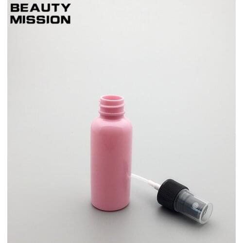 50ml 50 pcs/lot empty pink round Plastic Pump Spray Bottle Makeup for women Cosmetic Cute Tool Storing Perfume