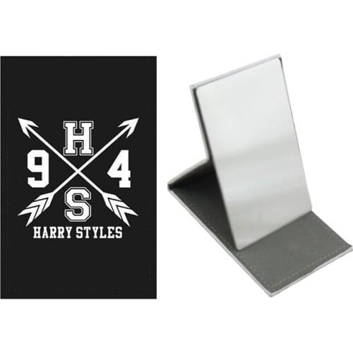 JWEIJIAO Happy styles Makeup Folding Mirrors Stainless Steel mirror Leather Portable Foldable Makeup Mirror FL471