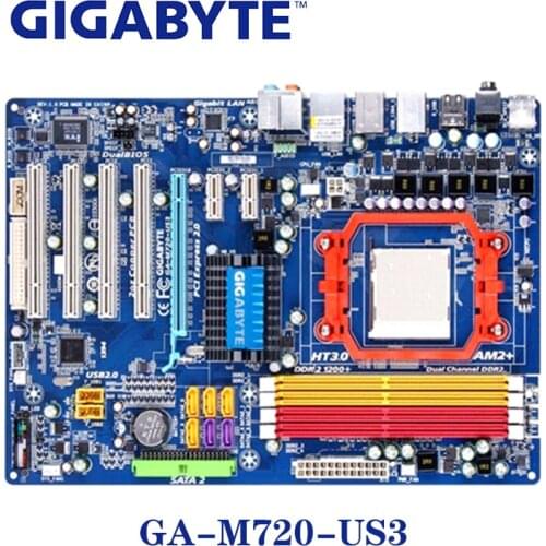 Socket AM3 For NVIDIA nForce 720D Gigabyte GA-M720-US3 Motherboard DDR2 16GB GA M720-US3 Desktop Systemboard ATX Used PCI-E X16