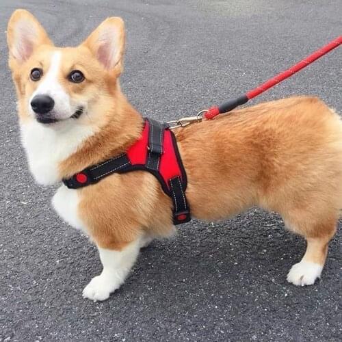 Harness Vest Pet Reflective Nylon Dog Harness No Pull Adjustable Medium Large Naughty Dog Vest Safety Vehicular Lead