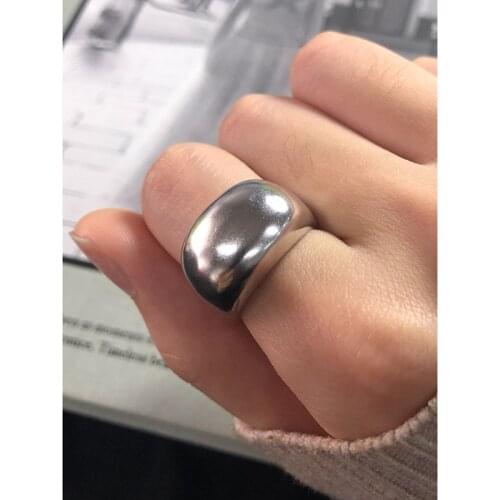 Authentic S925 Sterling Silver Brushed Harmmered arc Ring Thin Open Fine Jewelry TLJ1661