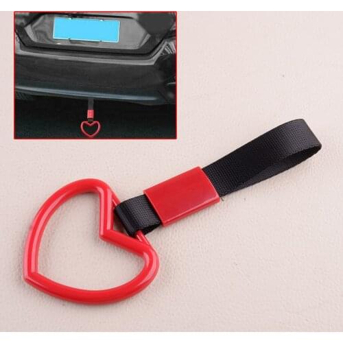 Universal Personality Car Heart Red Ring Subway Train Bus Car Handle Strap Charm Drift