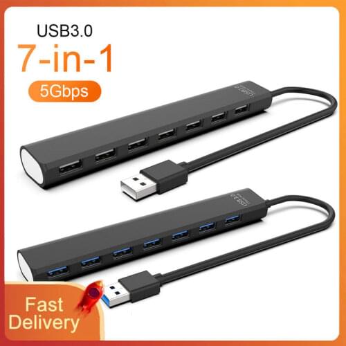 USB 2.0/3.0 HUB Dock Adapter Multi USB Splitter 5Gbps 7 Ports USB Expander Port Multiple Expander 2.0 USB3 Hub with Switch