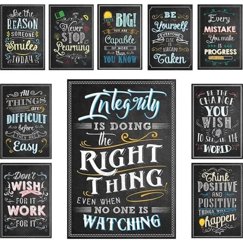 Inspirational Poster Blackboard Office Classroom Decorative Painting Canvas Painting Interior Decoration for Home Wall Art Decor
