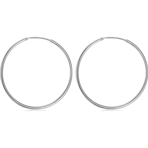 ZEMIOR Hoop Earrings Sexy Women Hypoallergenic Stainless Steel Rounded Smooth Big Large Circle Fashion Big Hoop Earrings Jewelry