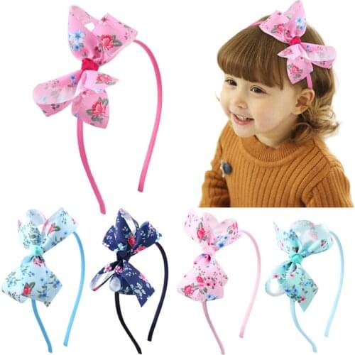 1Pcs Colorful Bow Headbands For Girls Children Flower Hairbands Headdress Party Play Hair Accessories Headwear