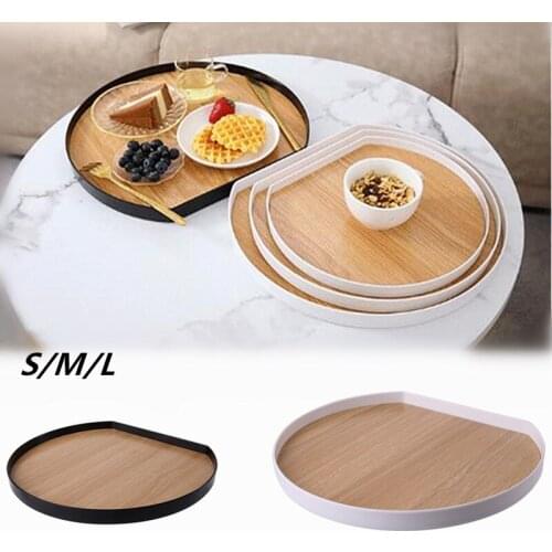 1Pc Nordic Wooden Kitchen Fruit Tray Water Cup Tea Pallet Bread Snack Display Plate Dinner Storage Holder Home Supplies