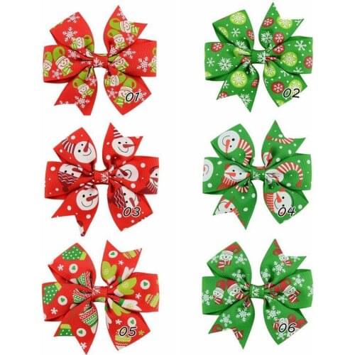 100 pcs/lot, Pinwheel Ribbon Bow Hair Clips , Girls grosgrain hair bows Alligator Clips For Christmas Hair Accessories