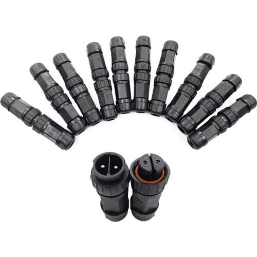 3 Pin Cable Waterproof Connector 20A 2 3 4 5 6 7 8 9 Pin Male Female Outdoor Security Equipment Wire Connectors for Led Lights