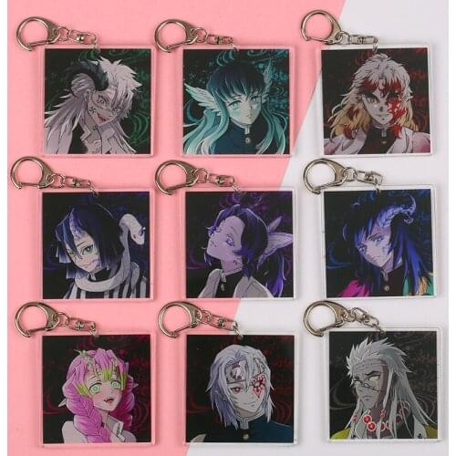1 Pcs Cartoon Anime Demon Slayer Kimetsu No Yaiba Keychains Tanjirou Kamado Nezuko Tomioka Acrylic Pendant Keyrings Figure Toys