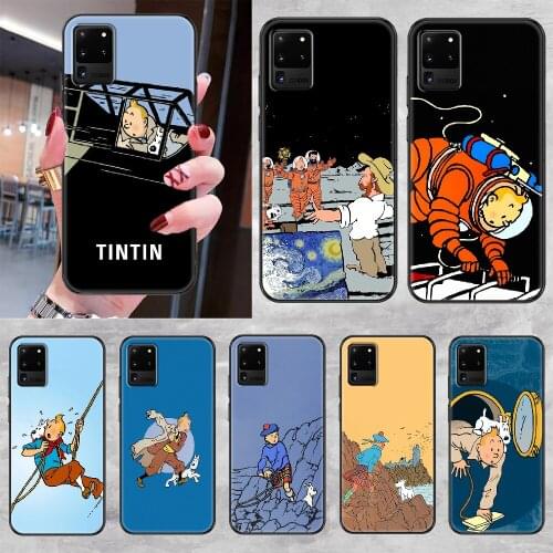 The Adventures Of Tintin Phone case For Samsung Galaxy Note 4 8 9 10 20 S8 S9 S10 S10E S20 Plus UITRA Ultra black tpu cell cover