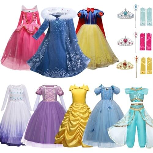 Kids Halloween Princess Costume For Kids Carnival Party Long Sleeve Dress Up Children Winter Cosplay Dresses Children Clothes