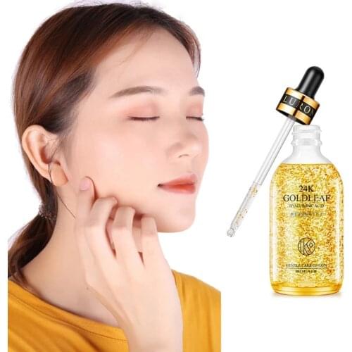 50ML 24K Gold Hyaluronic Acid Face Essence Deep Penetration Highly Moisturizing Facial Serum 24K Golden Firm Skin Anti Aging