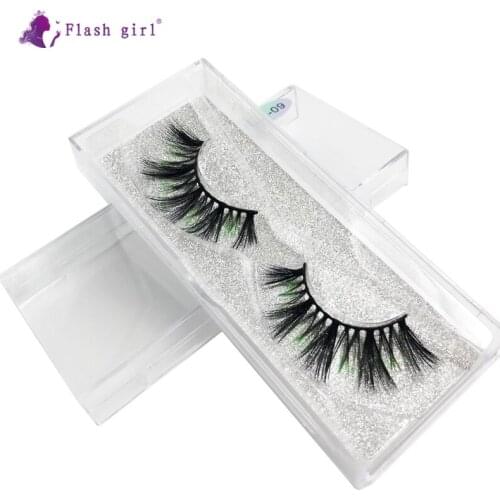 Flash girl newest E09 19 Styles 1 pairs colorful comfort and thick 3D Mink Eyelash custom Private Label
