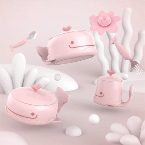 Imebaby Stainless Steel Water Injection Keep Warm Tableware Complete Of Dishes Childrens Tableware Set Food Plates