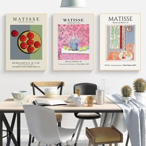 Matisse Fruit Still Life Oil Painting on Canvas Posters and Prints Kitchen Wall Decorative Pictures for Home Dining Room Decor