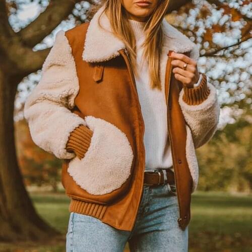 Foridol suede faux fur teddy bear coat jacket women vintage fluffy pockets winter warm coat windbreakers streetstyle coat 2020