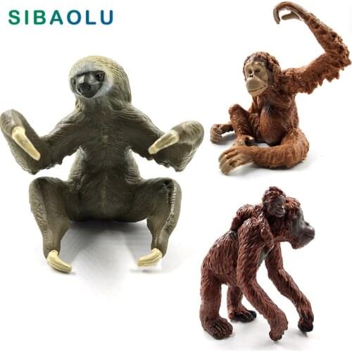 Sloth Orangutan Chimpanzee gibbon Monkey Animal model figurine home decor miniature fairy garden decoration accessories statue