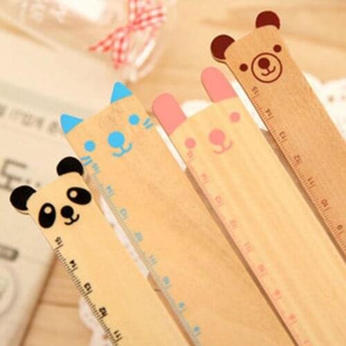 40 Pcs/lot Cute Animal Wooden Ruler Student Prizes Personalized Stationery 15cm Rulers For School Supplies