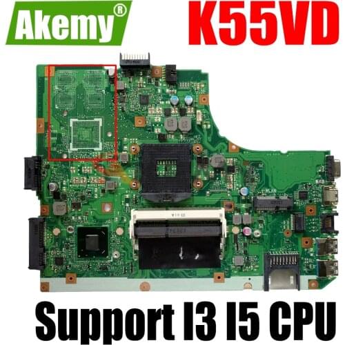 AKEMY K55VD Laptop Motherboard For ASUS K55A K55V A55V Original Mainboard UMA HM76 Support I3 I5 CPU