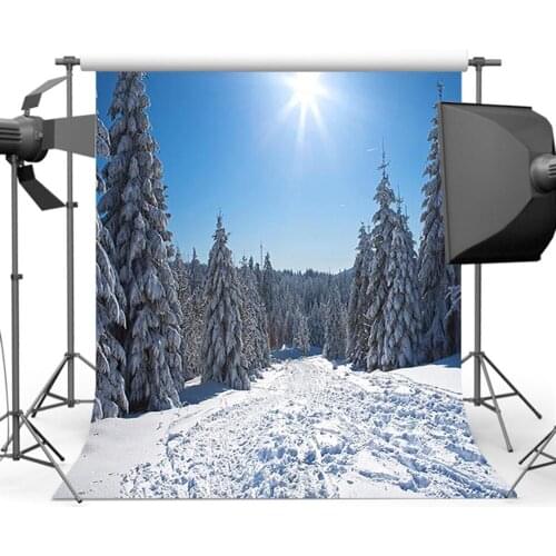Mehofoto White Snow Photography Background Forest Photo Backdrop for Booth Studio Winter HG-478