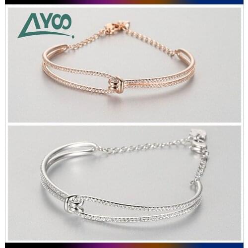 SWA Fashion Jewelry Charm High Quality Elegant Twisted Bracelet Rope Knot Fashion Simple Bracelet Trendy Jewelry Romantic Gift