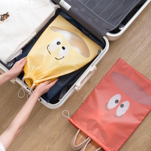 Fashion Waterproof Drawstring Pouch Laundry Dustproof Cover Travel Organizer Cute Cartoon Multifunction Portable Handbag Unisex
