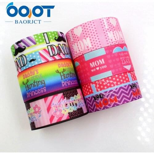 OOOT BAORJCT 181132 25 mm 10 yard Cartoon ribbons heat transfer printing grosgrain wedding accessories Valentines Day essential