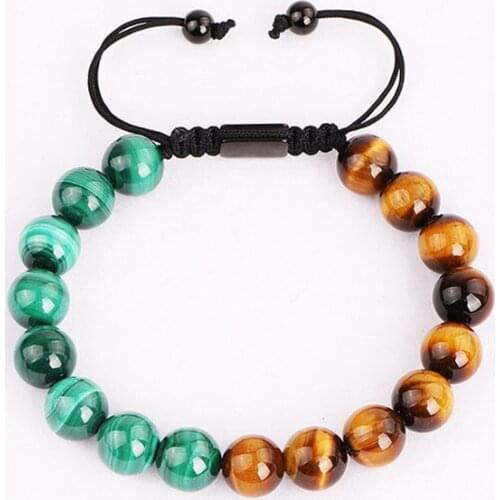 Men Bracelet Natural Stone Tiger Eye Beads Braided Macrame Bracelet Men Jewelry Bracelet Gift