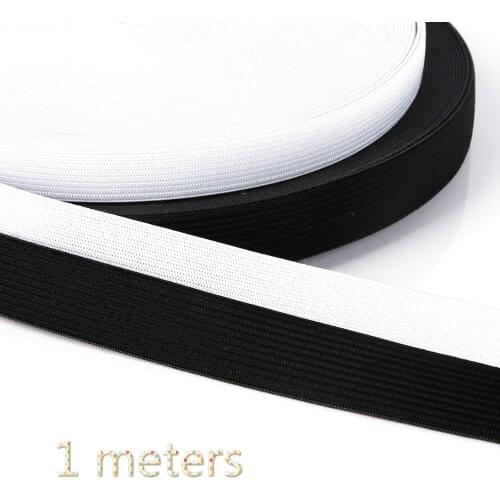 1 Meters/Roll Nylon Highest Elastic Bands Garment Trousers Sewing Garment Accessories White/Black 10/15/18/20/25/30/38/40/50mm