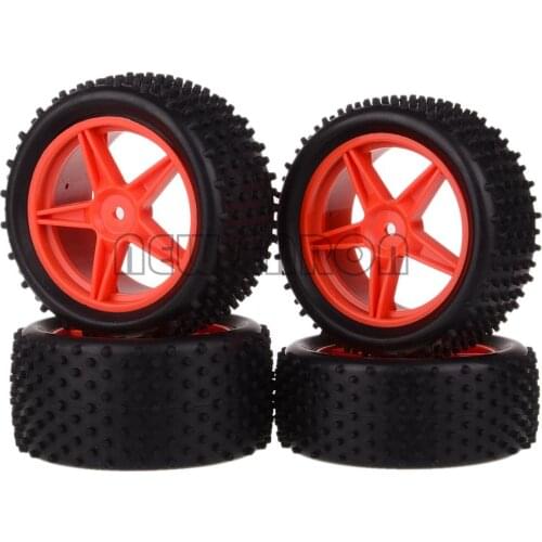 Front & Rear Off Road Wheels Hub Rim & Rubber RC Tire 88mm 4Pcs 1:10 For RC Car Part 1/10 HSP 94106 94107 Electric Buggy RedCat
